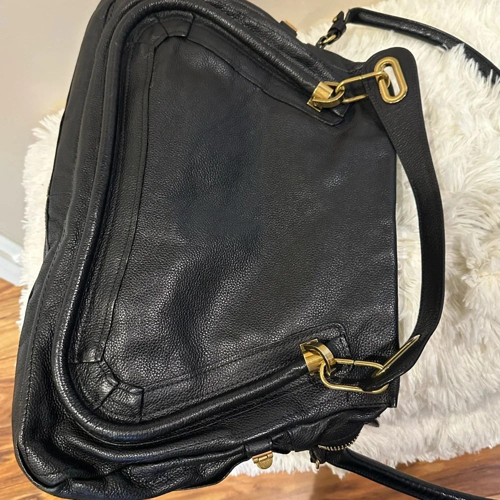 Chloe Paratay Black Elegant Black Leather Handbag - Picture 11 of 16